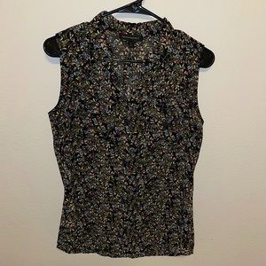 Banana Republic sheer floral button up tank top size small